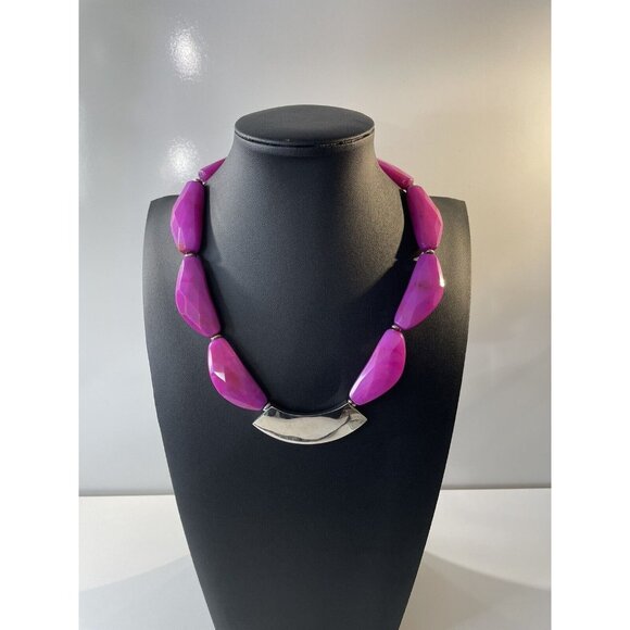 RLM STUDIO 925 SILVER WITH JADEITE PURPLE STONES Dyed? CHOKER STATEMENT NECKLACE - Picture 13 of 16